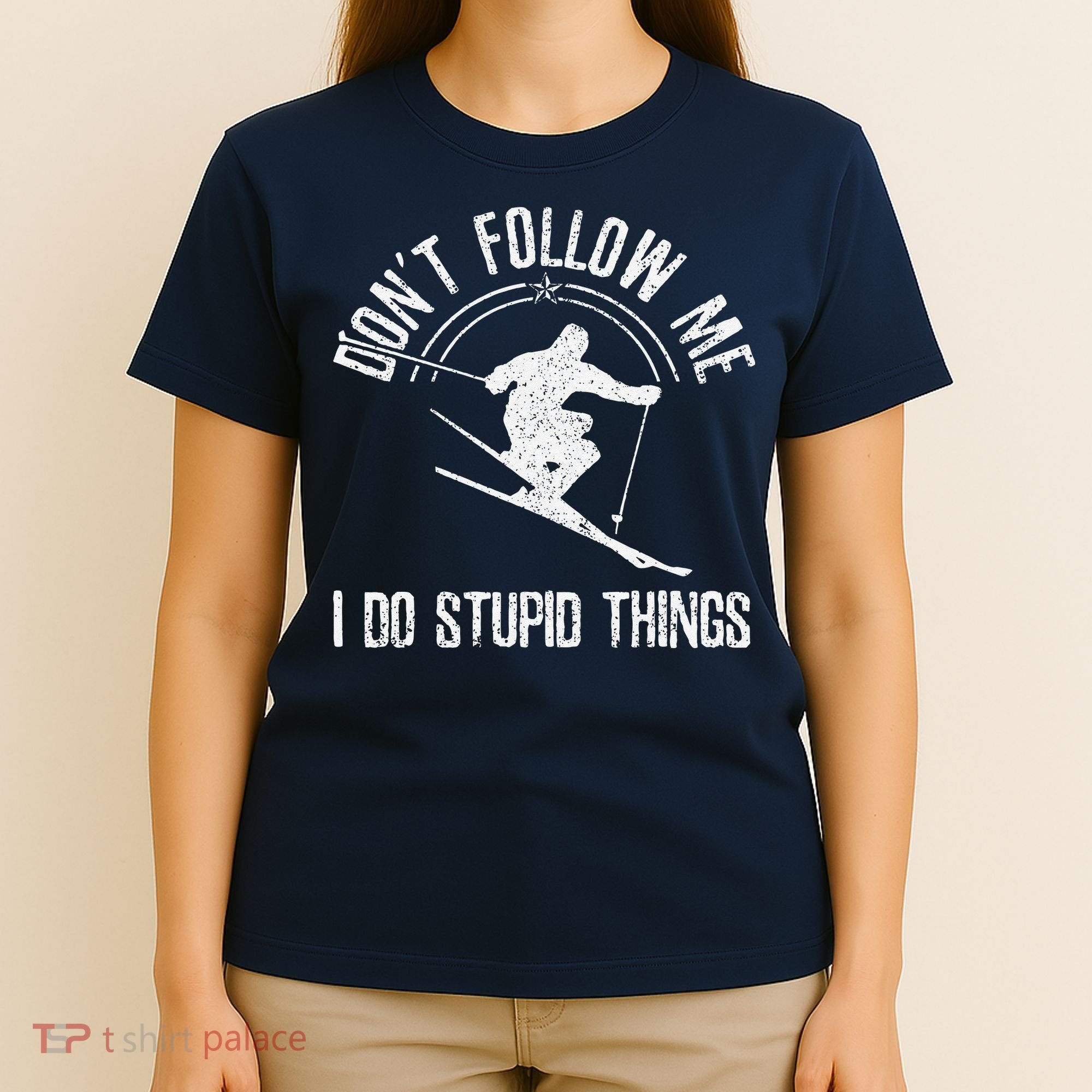 vintage Ski Don't Follow Me Skiing Freestyle Skier T-Shirt