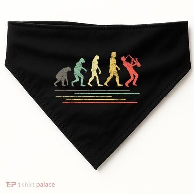 Vintage Saxophonist Evolution Saxophone Player Gift USA-Made Doggie Bandana
