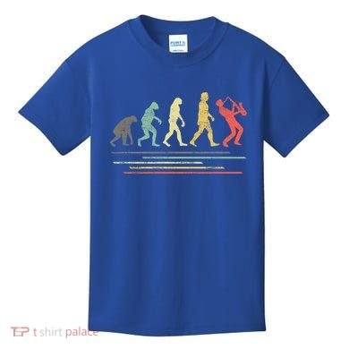 Vintage Saxophonist Evolution Saxophone Player Gift Kids T-Shirt