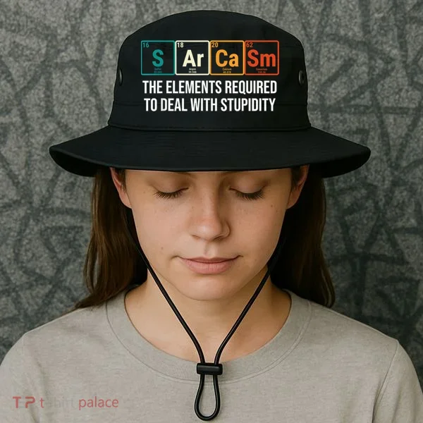 Vintage Sarcasm Elements Stupidity Chemistry Science Bucket Hat