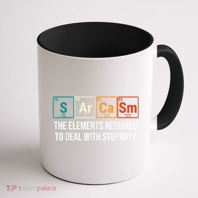 Vintage Sarcasm Elements Stupidity Chemistry Science Coffee Mug back