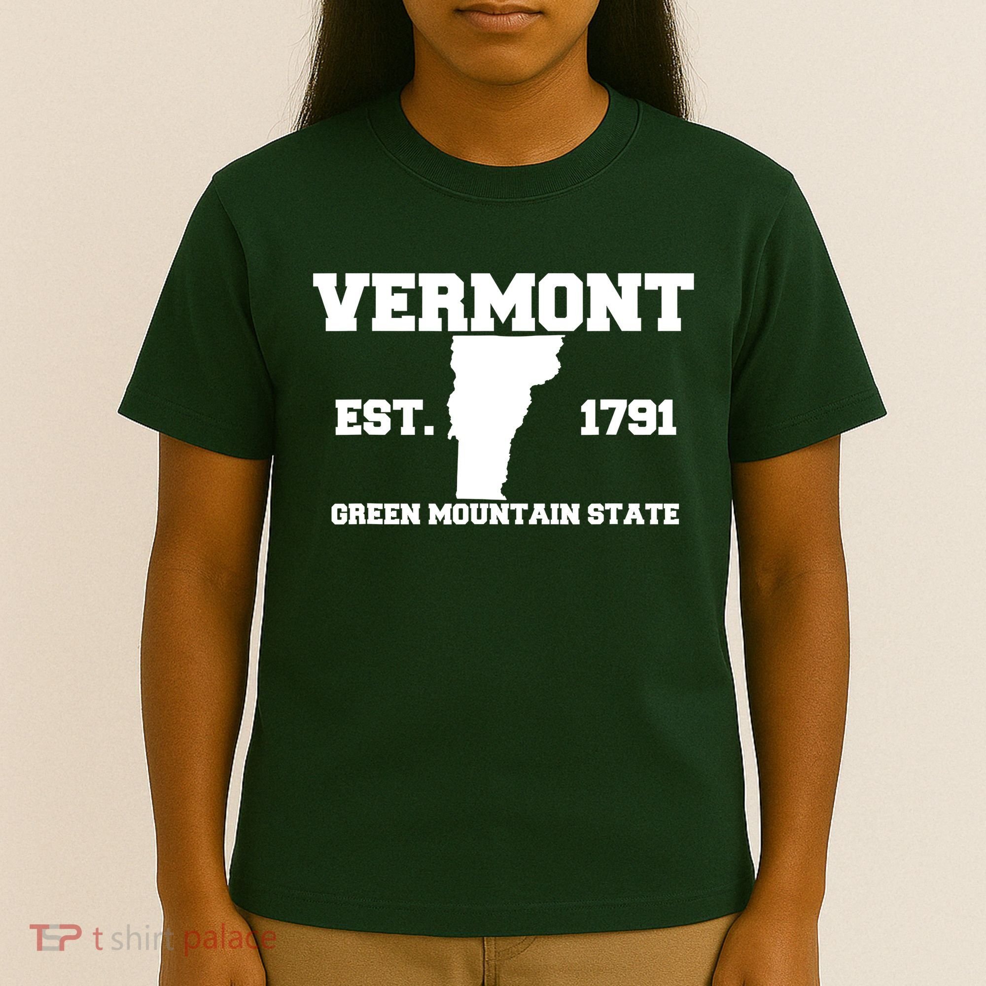 Vermont Souvenir Est 1791 Green Mountain For Men Women Kids T-Shirt