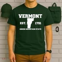 Vermont Souvenir Est 1791 Green Mountain For Men Women Kids T-Shirt thumb 6