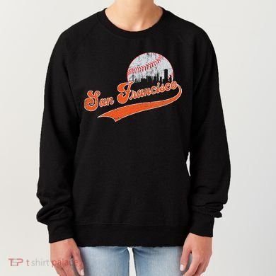 Vintage San Francisco Skyline Game Day Retro Baseball Women's Sweatshirt