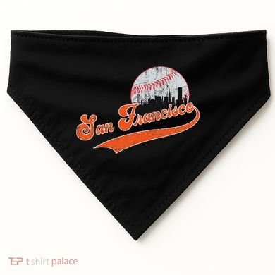 Vintage San Francisco Skyline Game Day Retro Baseball USA-Made Doggie Bandana
