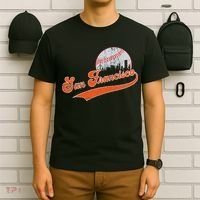 Vintage San Francisco Skyline Game Day Retro Baseball T-Shirt thumb 6