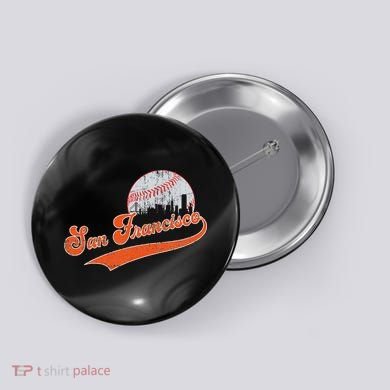 Vintage San Francisco Skyline Game Day Retro Baseball Button