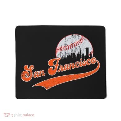 Vintage San Francisco Skyline Game Day Retro Baseball Mousepad