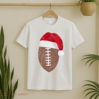 Vintage Santa Football Lover Christmas T-Shirt thumb 2