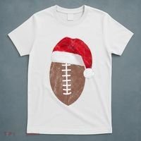Vintage Santa Football Lover Christmas T-Shirt thumb 5
