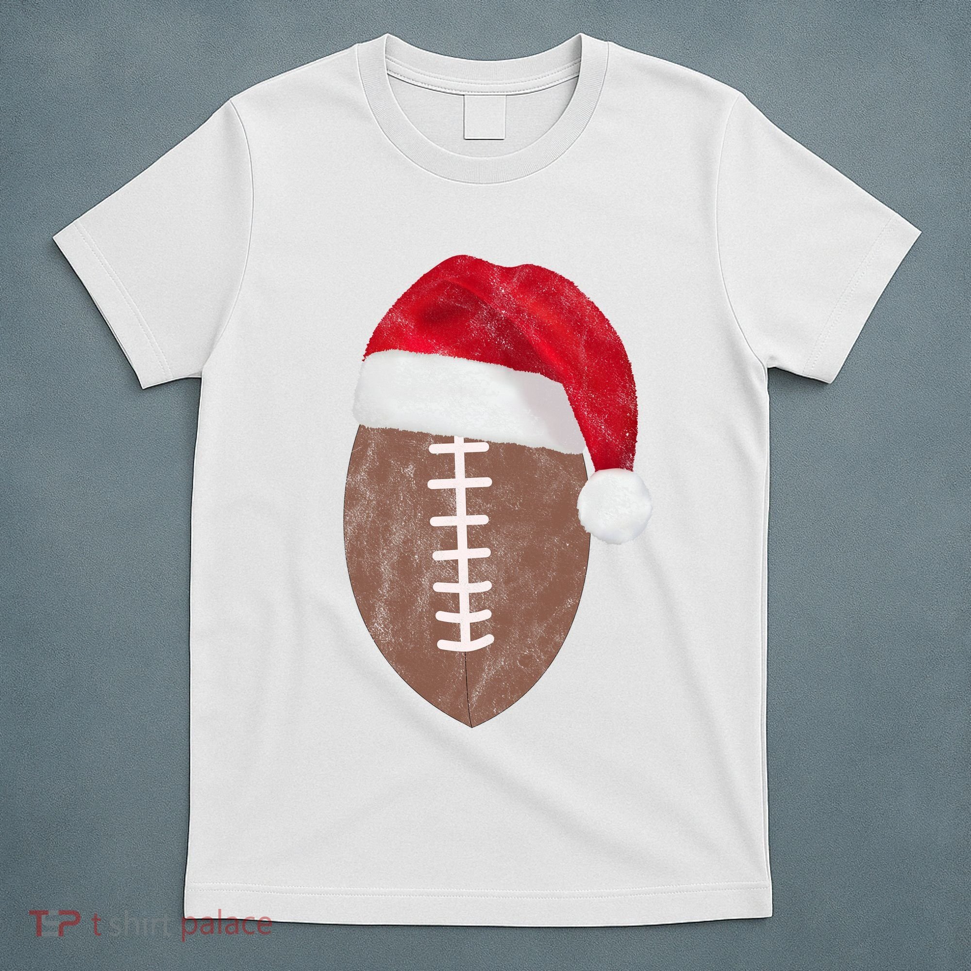 Vintage Santa Football Lover Christmas T-Shirt
