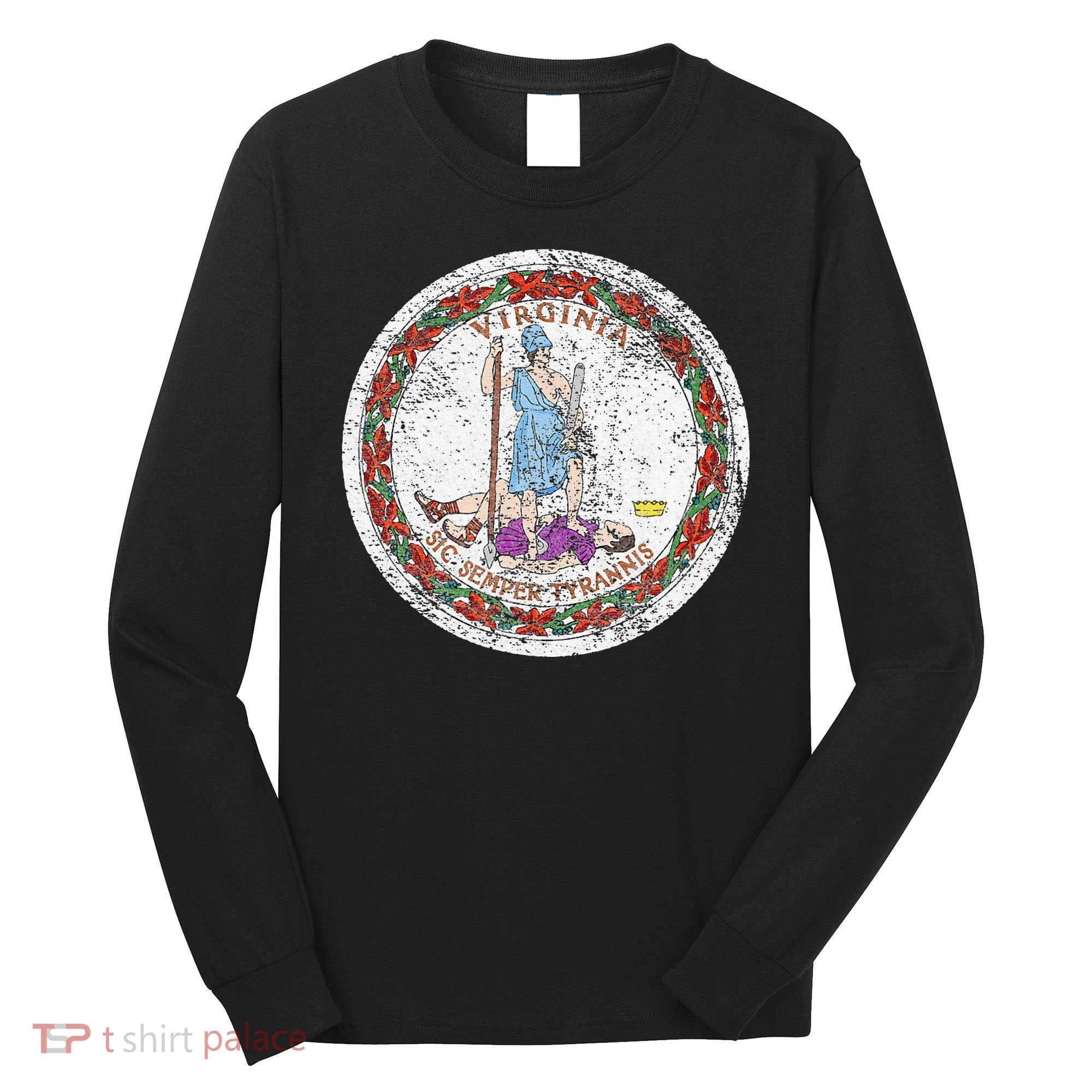VIRGINIA STATE FLAG SEAL RICHMOND NORFOLK Long Sleeve Shirt