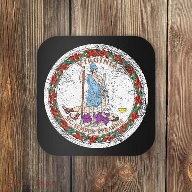 VIRGINIA STATE FLAG SEAL RICHMOND NORFOLK Coaster