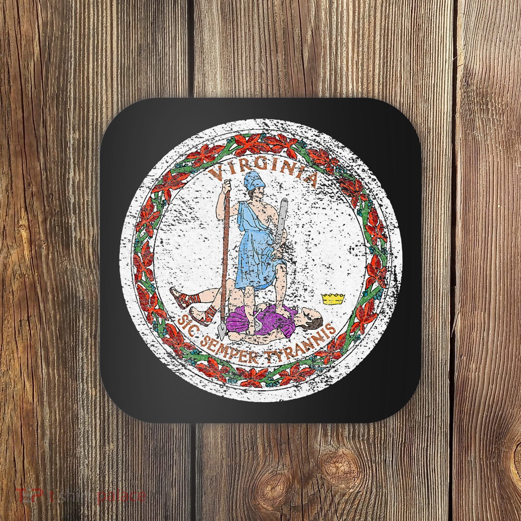 VIRGINIA STATE FLAG SEAL RICHMOND NORFOLK Coaster
