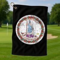 VIRGINIA STATE FLAG SEAL RICHMOND NORFOLK Golf Towel thumb 1