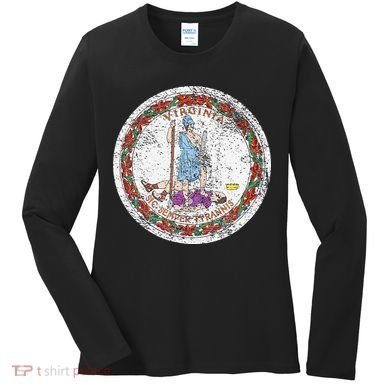 VIRGINIA STATE FLAG SEAL RICHMOND NORFOLK Women's Long Sleeve Shirt