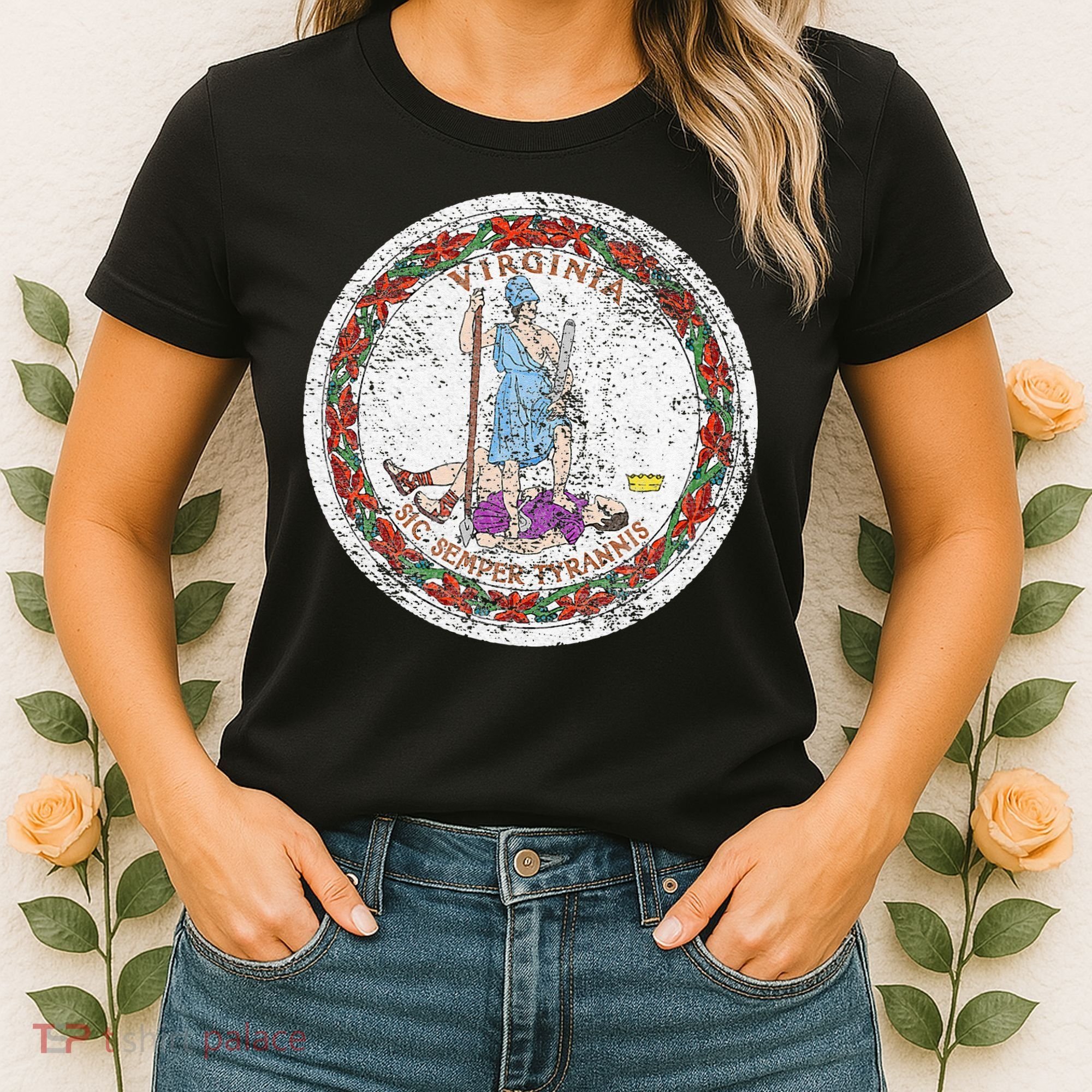VIRGINIA STATE FLAG SEAL RICHMOND NORFOLK Women's T-Shirt