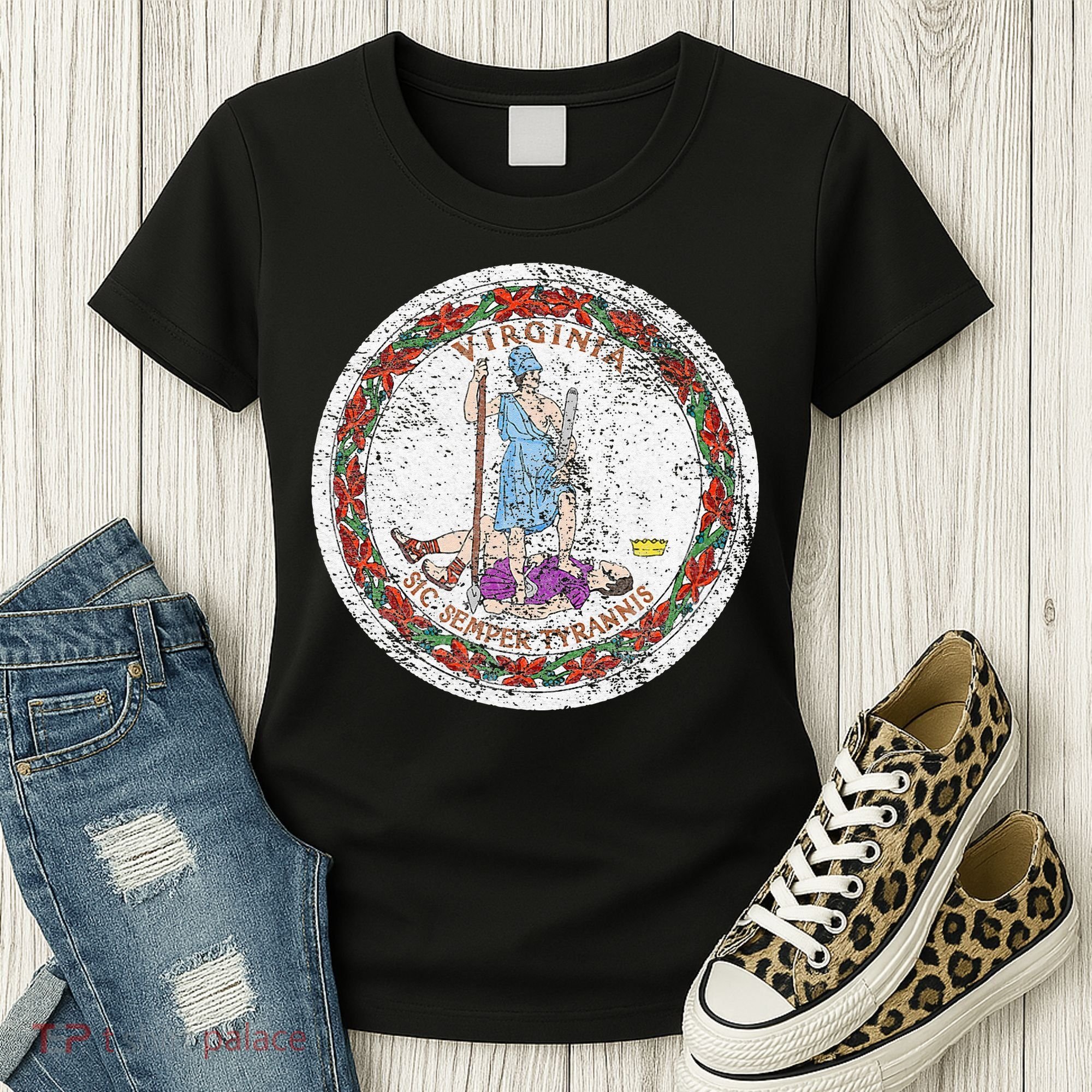 VIRGINIA STATE FLAG SEAL RICHMOND NORFOLK Women's T-Shirt