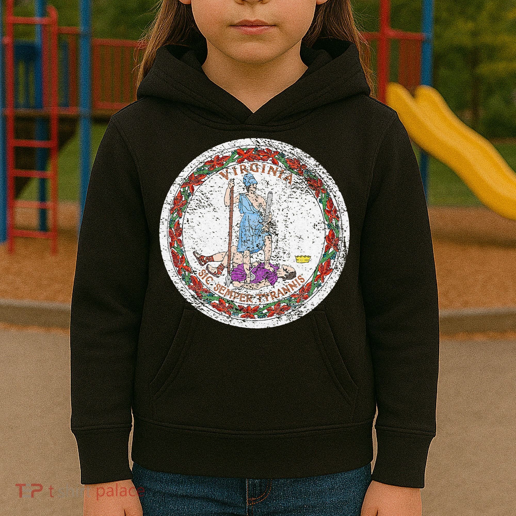 VIRGINIA STATE FLAG SEAL RICHMOND NORFOLK Kids Hoodie