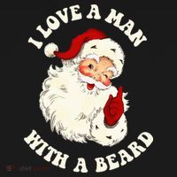 Vintage Santa Fun Retro I Love A Man With A Beard Christmas T-Shirt thumb 7