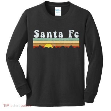 Vintage Santa Fe New Mexico Retro Gift Kids Long Sleeve Shirt