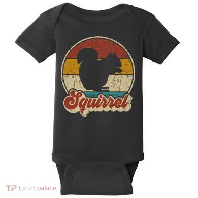 Vintage Squirrel Funny Retro Baby Bodysuit