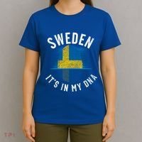 Vintage Sweden Flag It Is In My Dna Swedish Gift T-Shirt thumb 4
