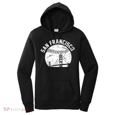 Vintage San Francisco Skyline SF Baseball Women's Hoodie