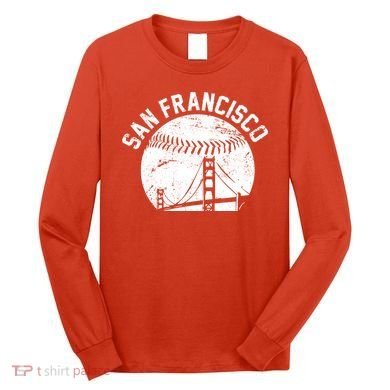 Vintage San Francisco Skyline SF Baseball Long Sleeve Shirt