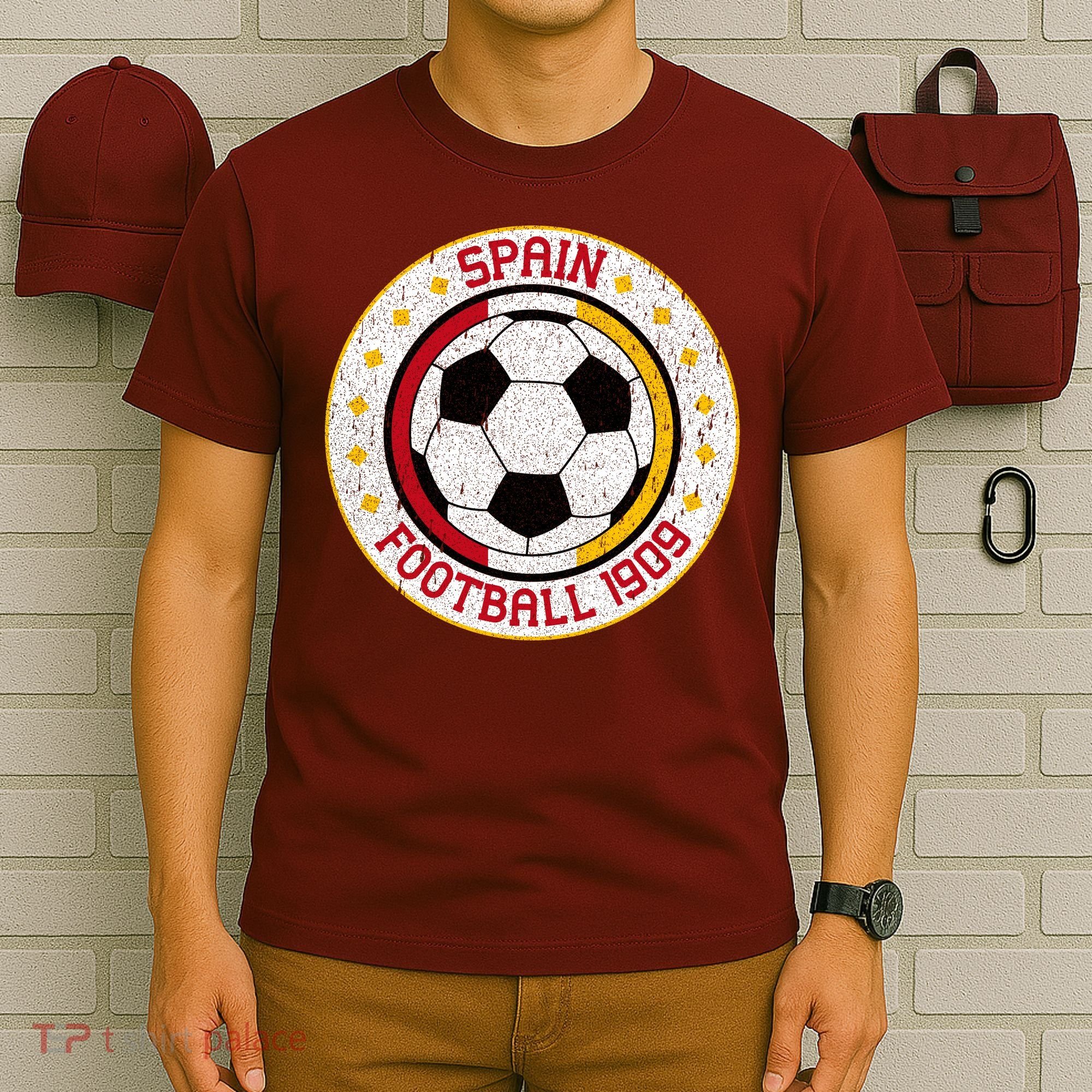 Vintage Spain Football 1909 Soccer Emblem T-Shirt
