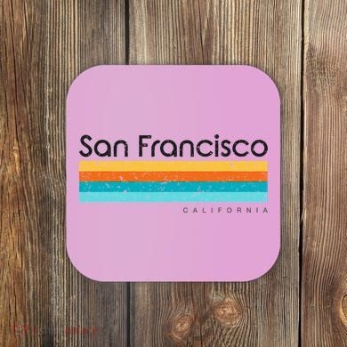 Vintage San Francisco California Ca Retro Coaster