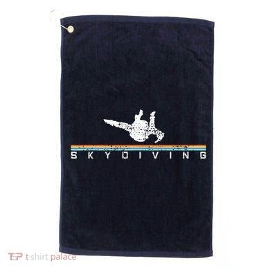 Vintage Skydiving Gift Retro Parachuting Skydiver Golf Towel