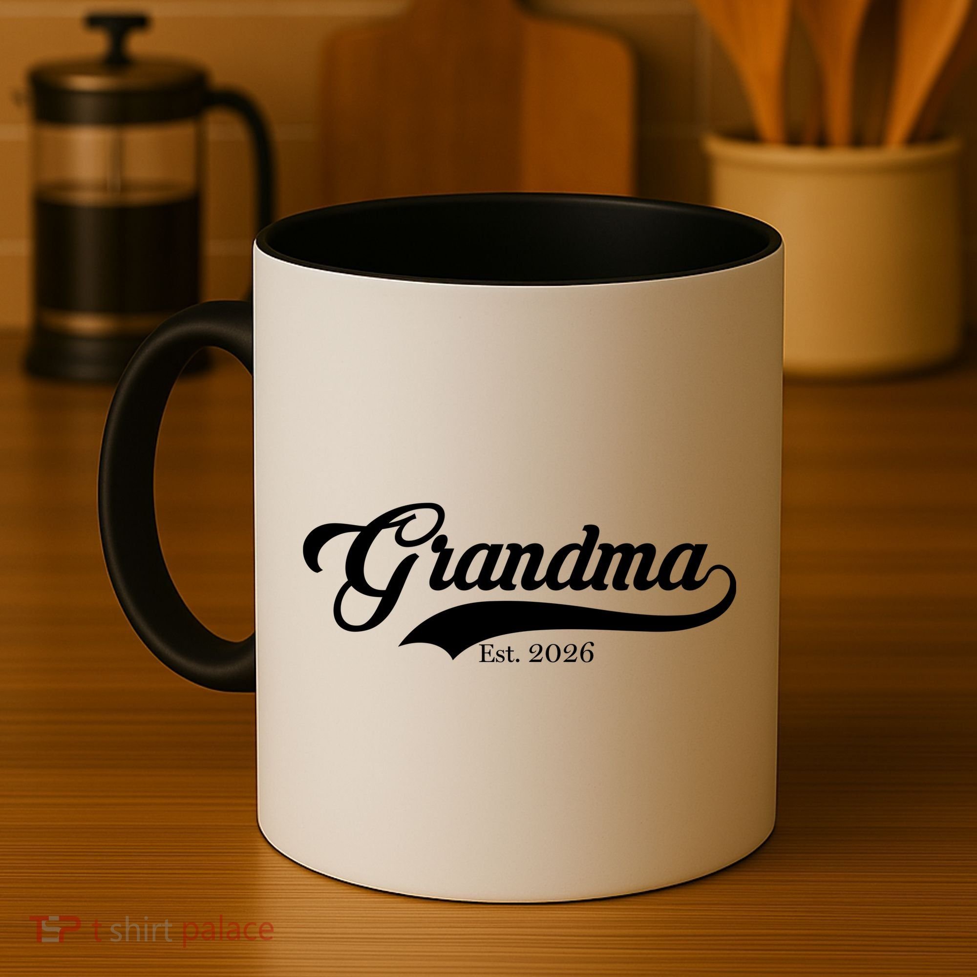 Varsity Style Grandma EST 2026 Coffee Mug