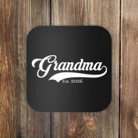 Varsity Style Grandma EST 2026 Coaster thumb 0
