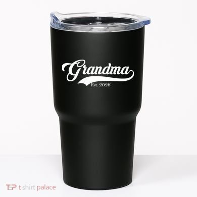 Varsity Style Grandma EST 2026 Tumbler