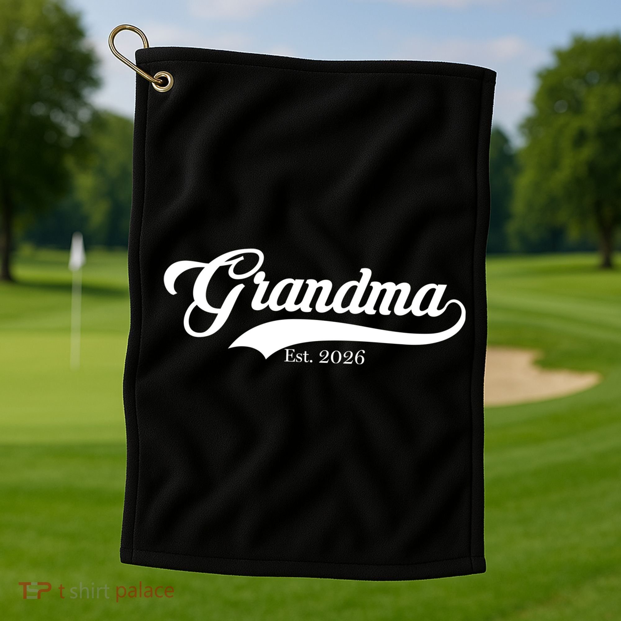 Varsity Style Grandma EST 2026 Golf Towel