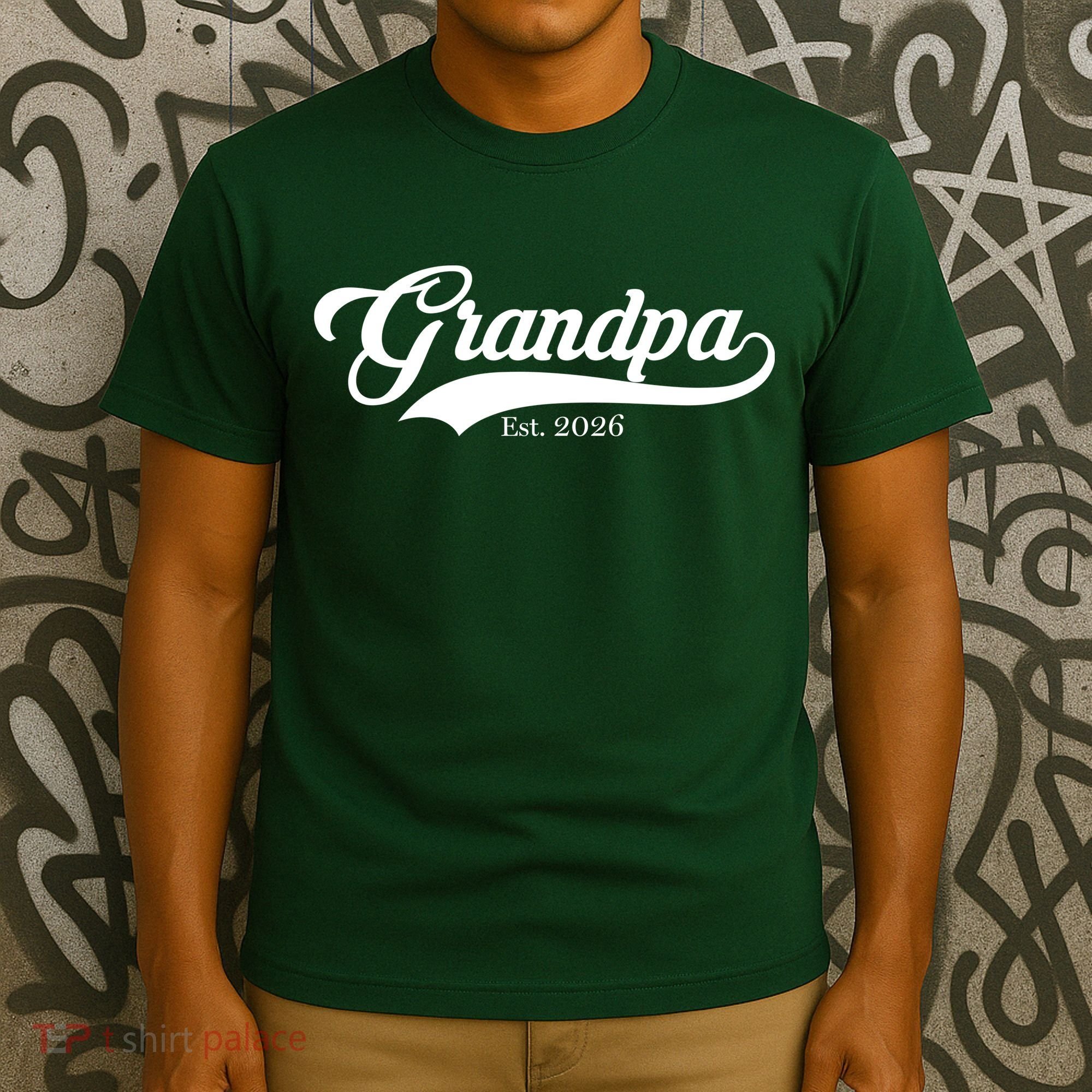 Varsity Style Grandpa EST 2026 T-Shirt