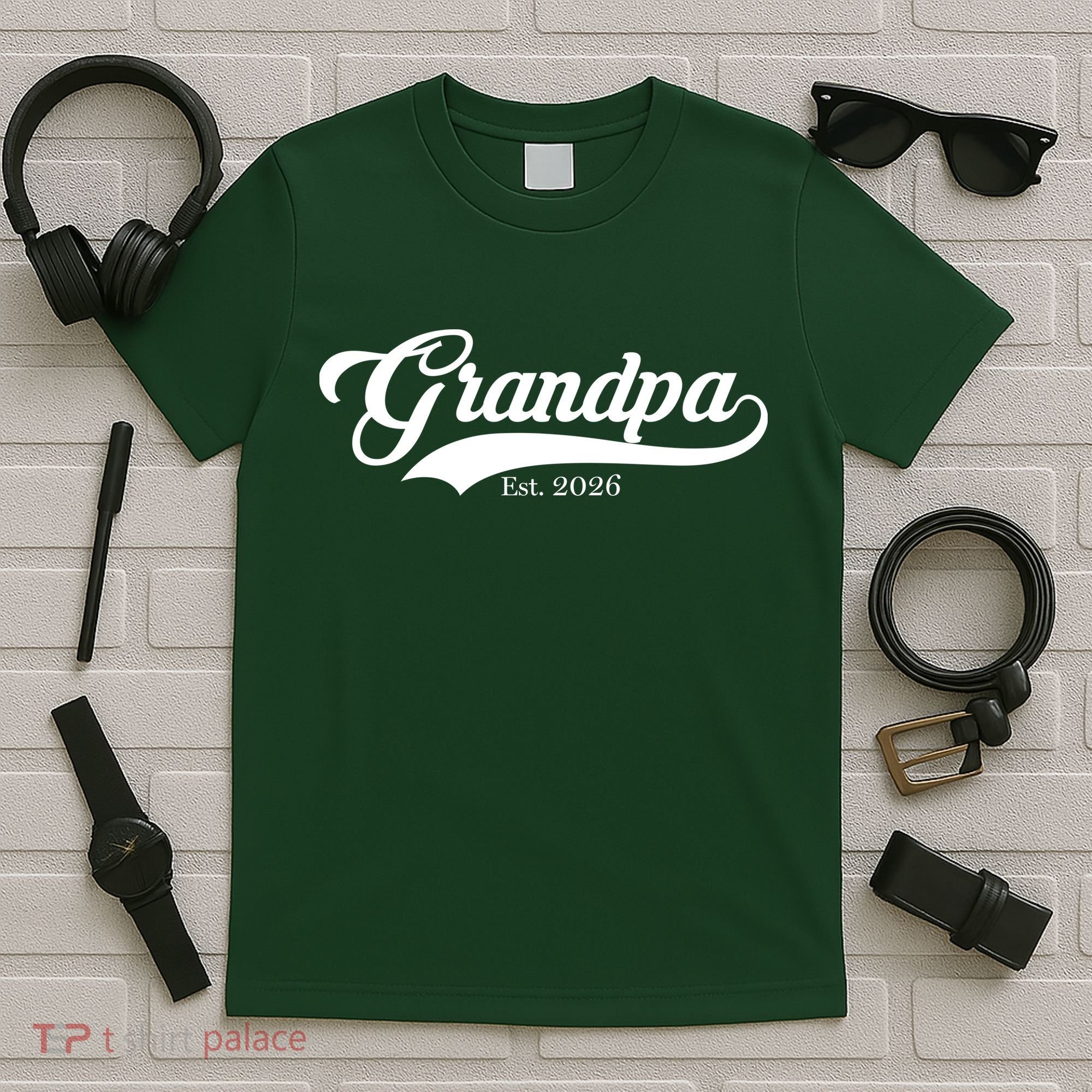 Varsity Style Grandpa EST 2026 T-Shirt
