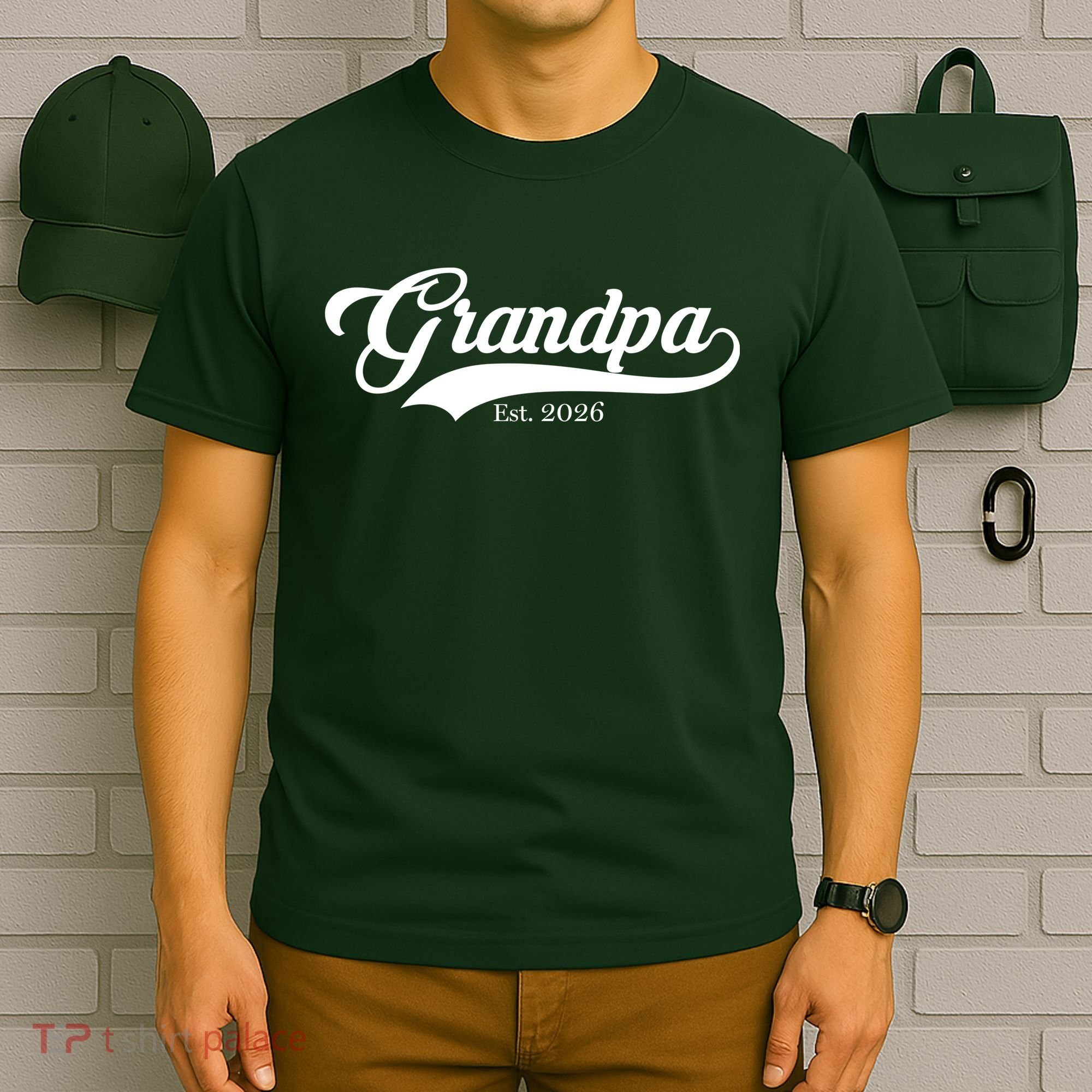Varsity Style Grandpa EST 2026 T-Shirt