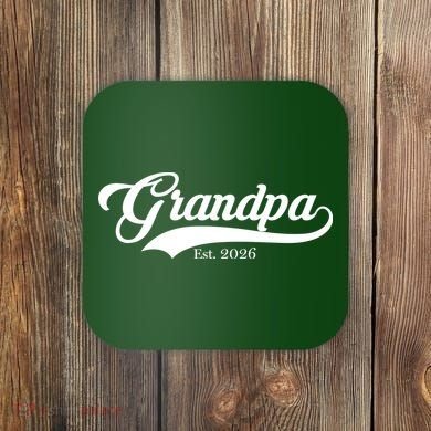 Varsity Style Grandpa EST 2026 Coaster