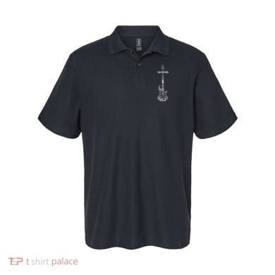 Vintage Skillet Guitar Typography Polo