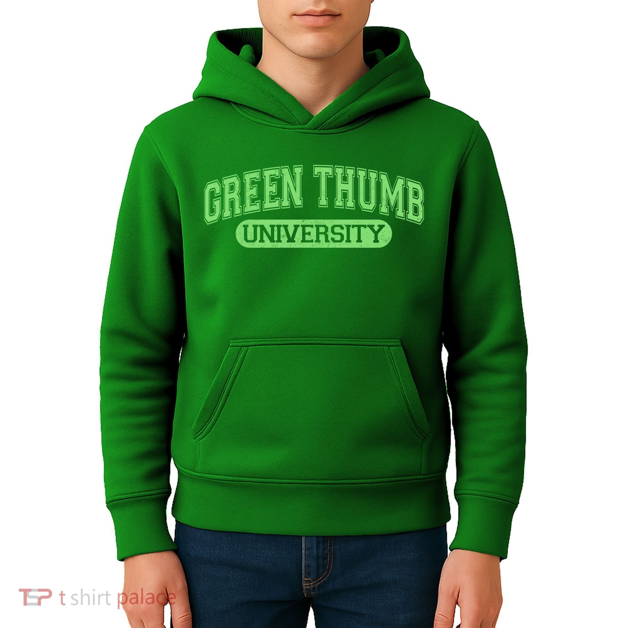 Varsity Style Green Thumb University Kids Hoodie