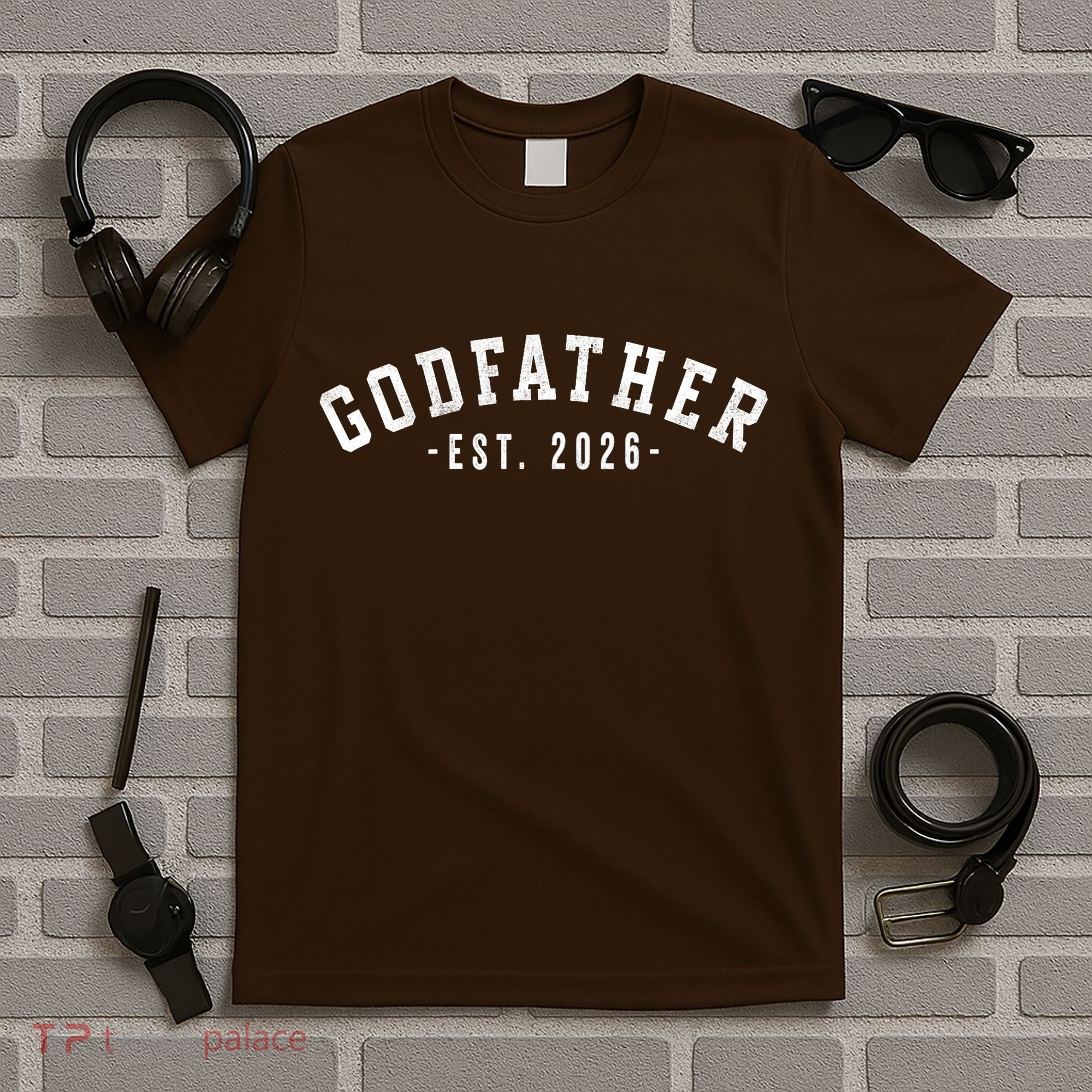 Varsity Style Godfather EST 2026 T-Shirt