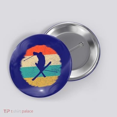 Vintage Ski Jump Skiing Gift Ski Lover Gift Button