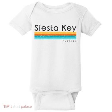 Vintage Siesta Key Florida Retro Design Baby Bodysuit