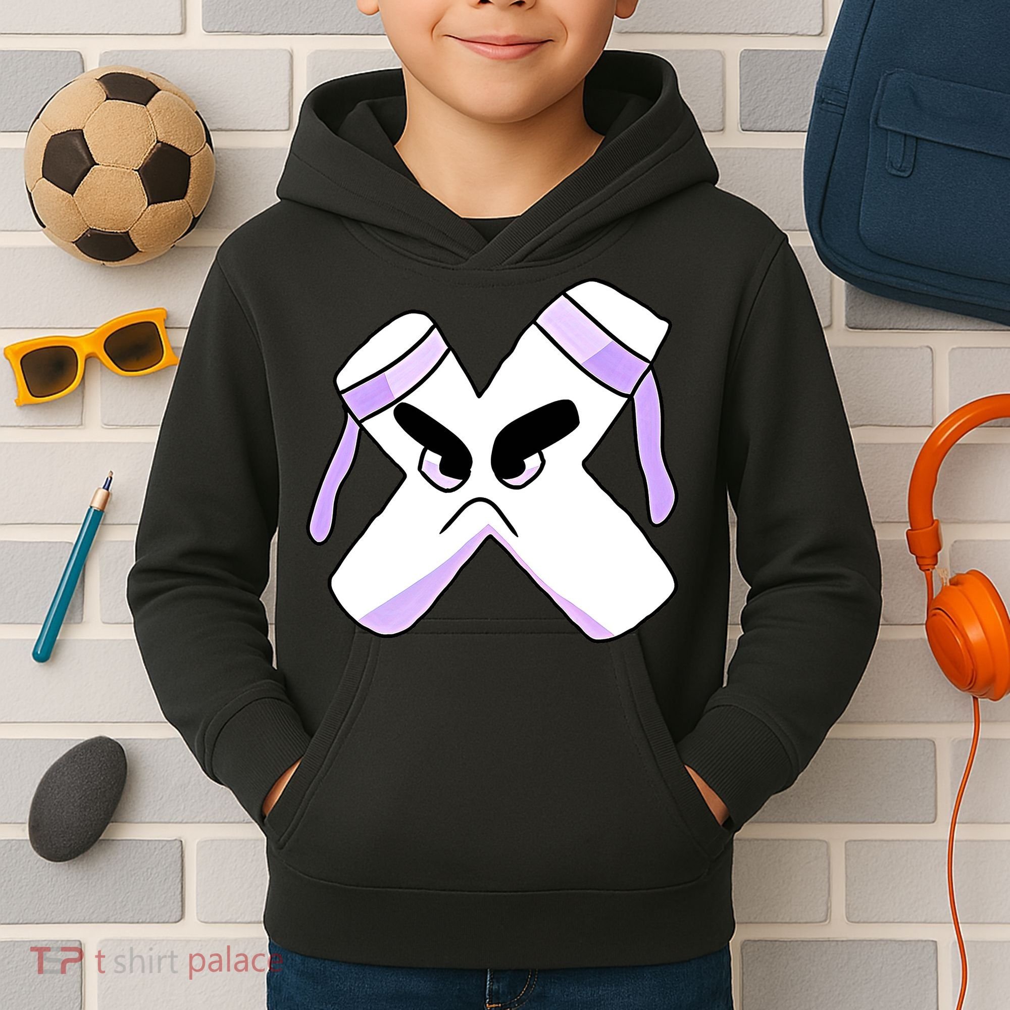 Villain Strong Letter X Alphabet Lore Kids Hoodie