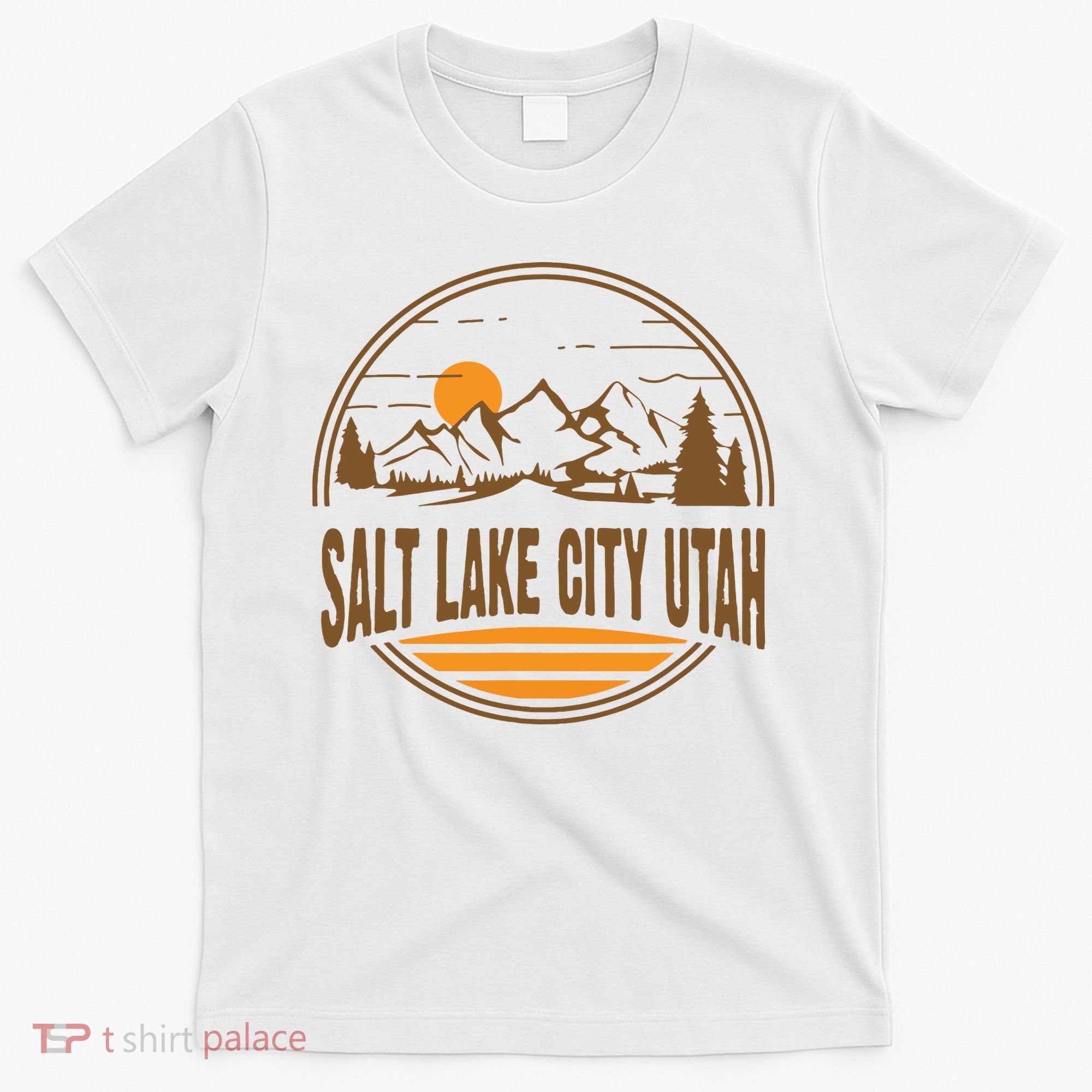 Vintage Salt Lake City Utah Mountain Hiking Souvenir Print T-Shirt