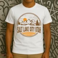 Vintage Salt Lake City Utah Mountain Hiking Souvenir Print T-Shirt thumb 3