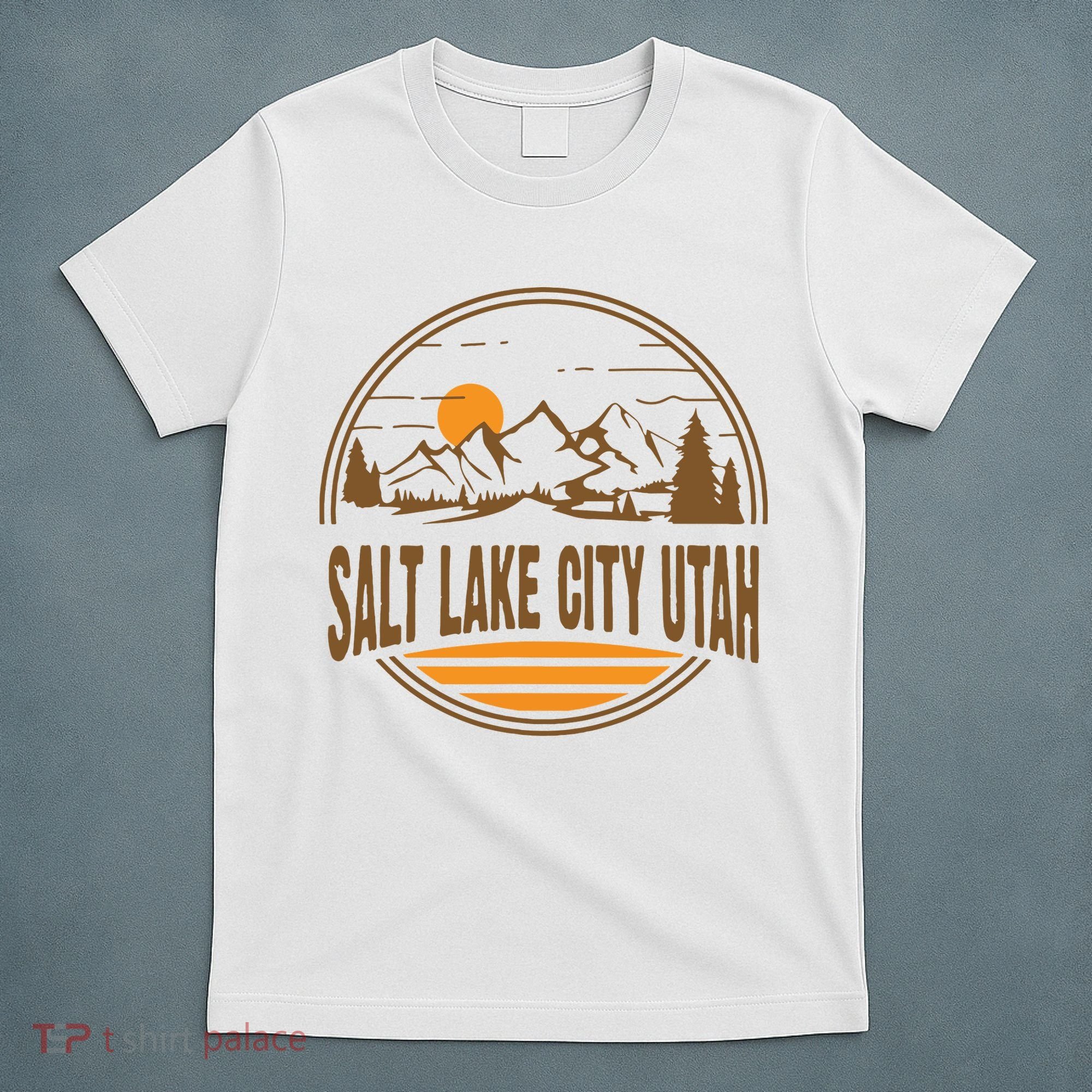 Vintage Salt Lake City Utah Mountain Hiking Souvenir Print T-Shirt