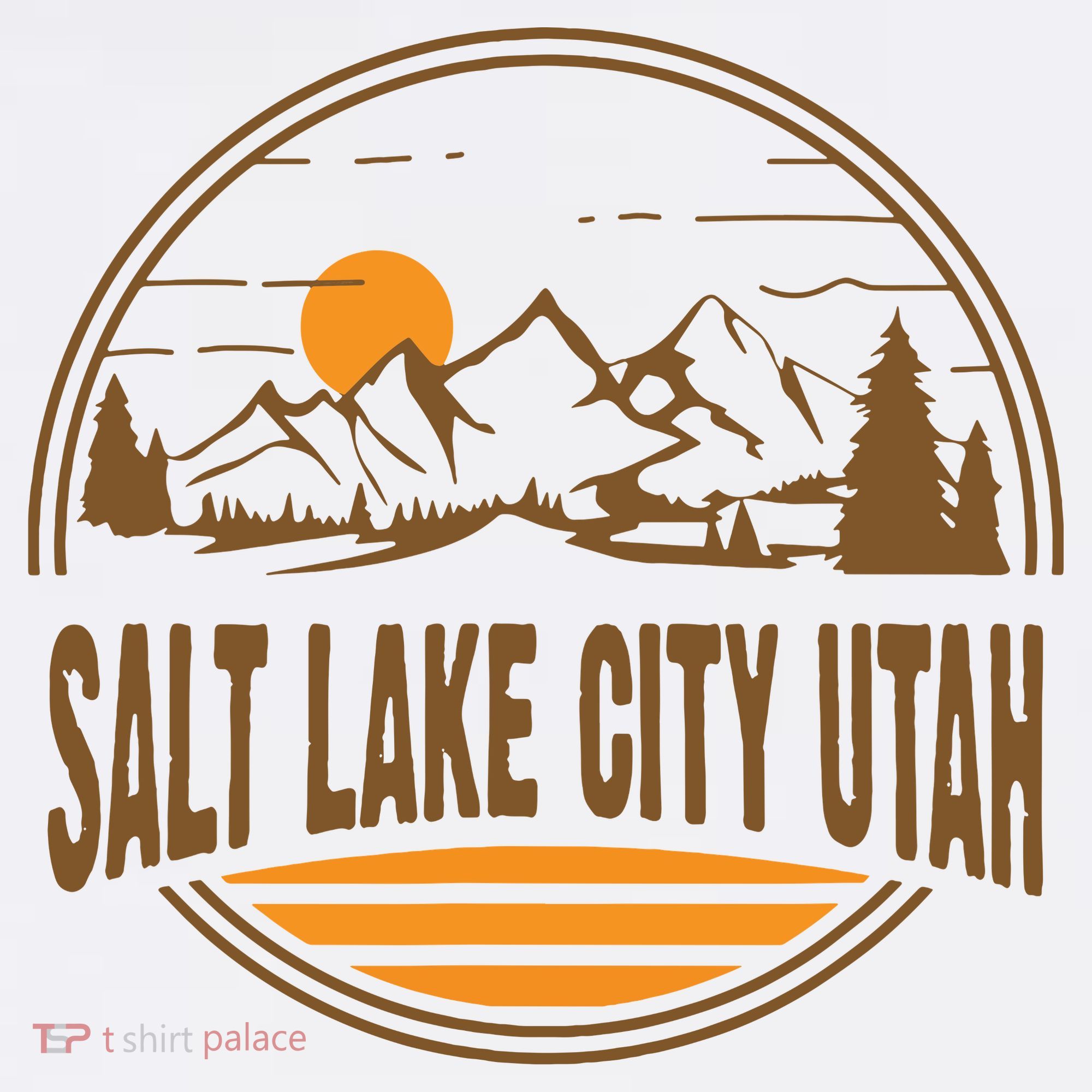 Vintage Salt Lake City Utah Mountain Hiking Souvenir Print T-Shirt